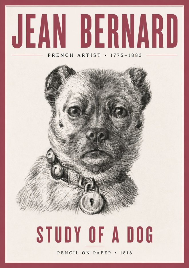 Jean Bernard Study of a Dog IV No5 - Juliste
