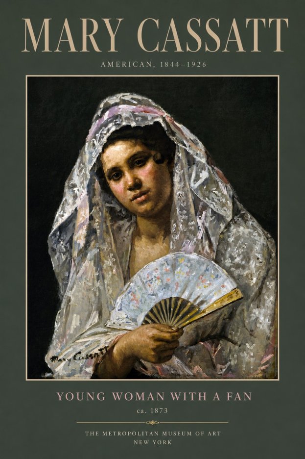 Mary Cassatt Young Woman with a Fan II No5 - Juliste