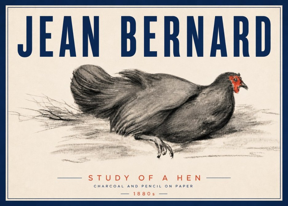 Jean Bernard Study of a Hen No5 - Juliste