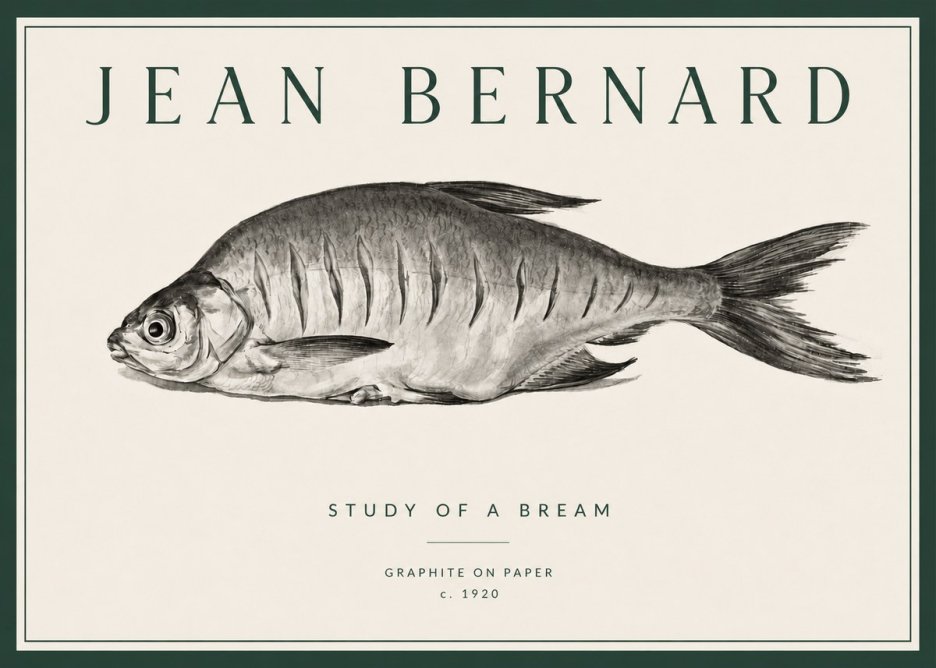 Jean Bernard Study of a Bream No3 - Juliste