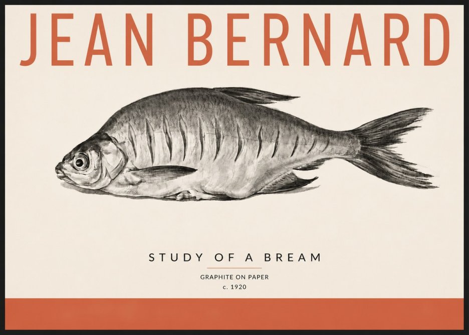 Jean Bernard Study of a Bream No4 - Juliste
