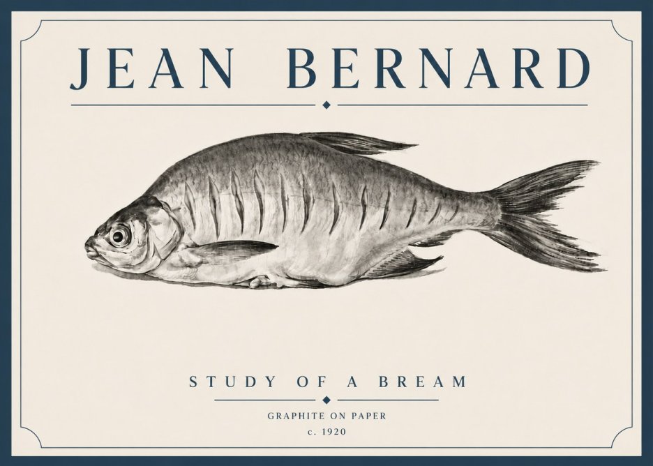 Jean Bernard Study of a Bream No5 - Juliste