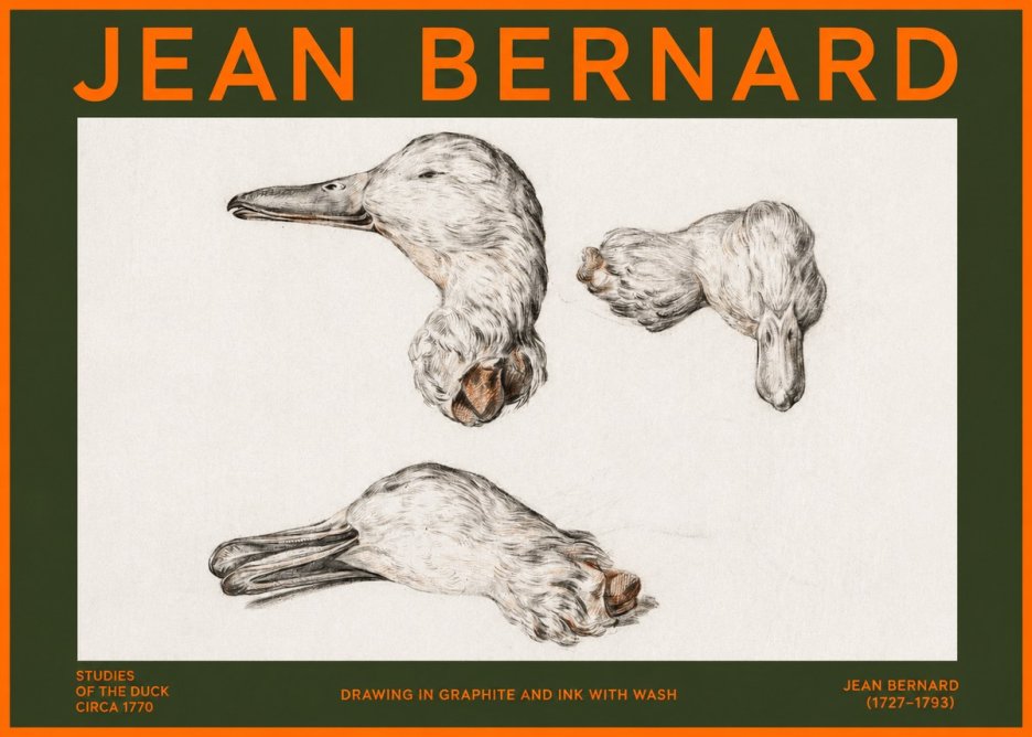 Jean Bernard Studies of the Duck No2 - Juliste