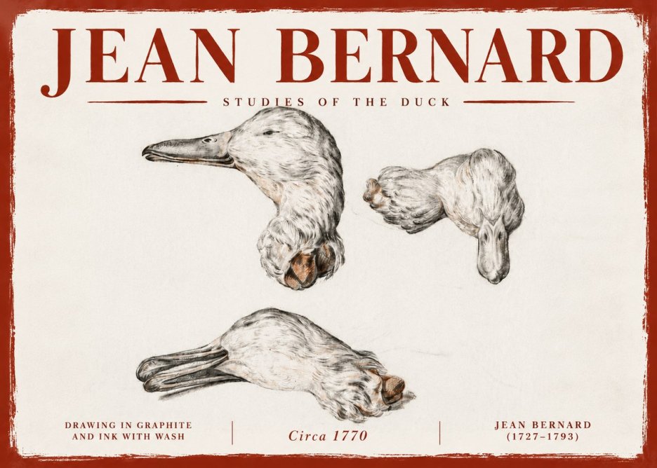 Jean Bernard Studies of the Duck No6 - Juliste