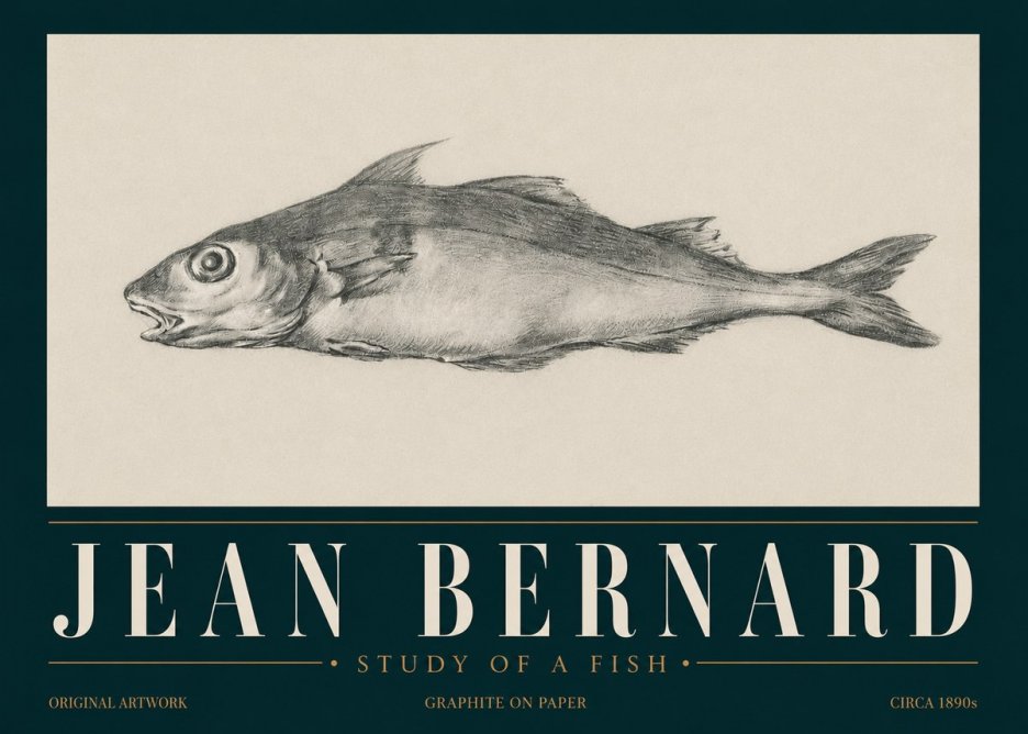 Jean Bernard Fish Study I No6 - Juliste