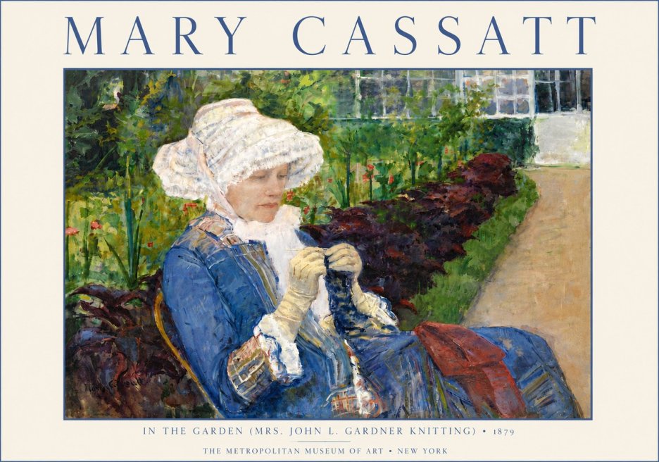 Mary Cassatt In the Garden (Mrs. John L. Gardner Knitting) No6 - Juliste