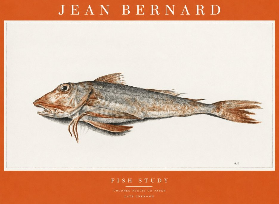 Jean Bernard Fish Study II No1 - Juliste