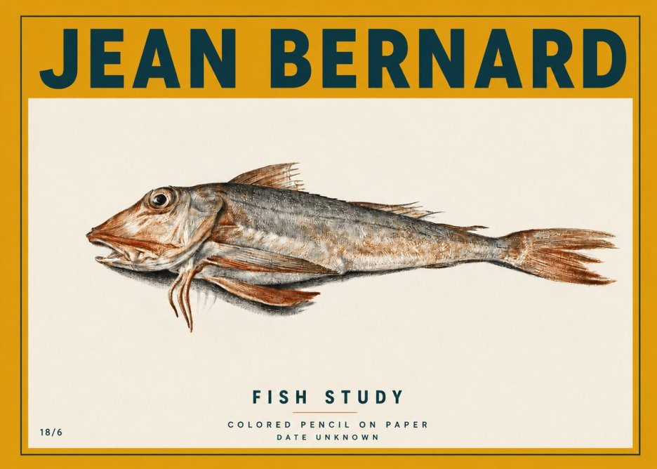 Jean Bernard Fish Study II No3 - Juliste