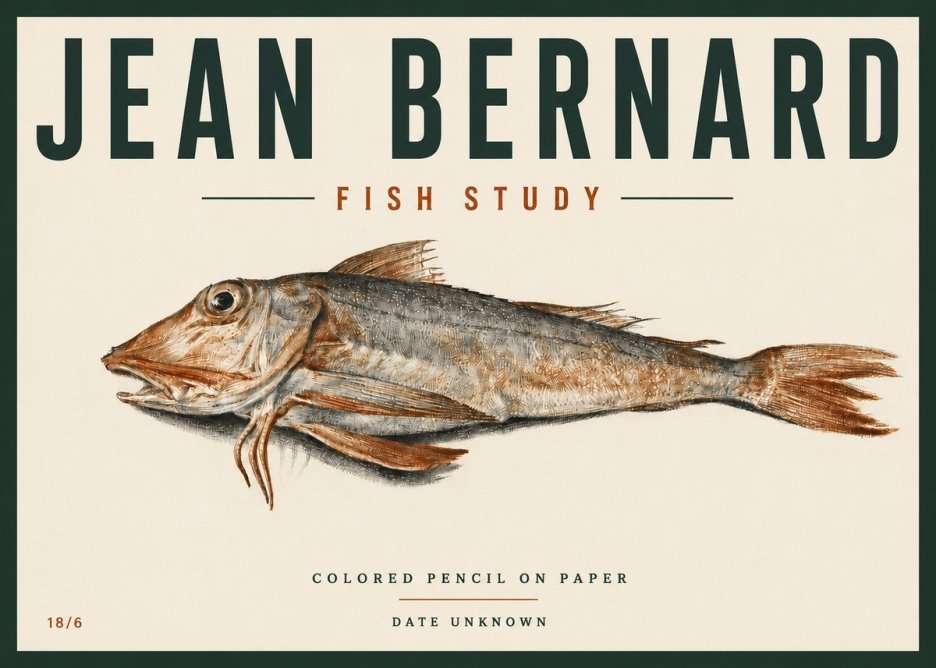 Jean Bernard Fish Study II No6 - Juliste