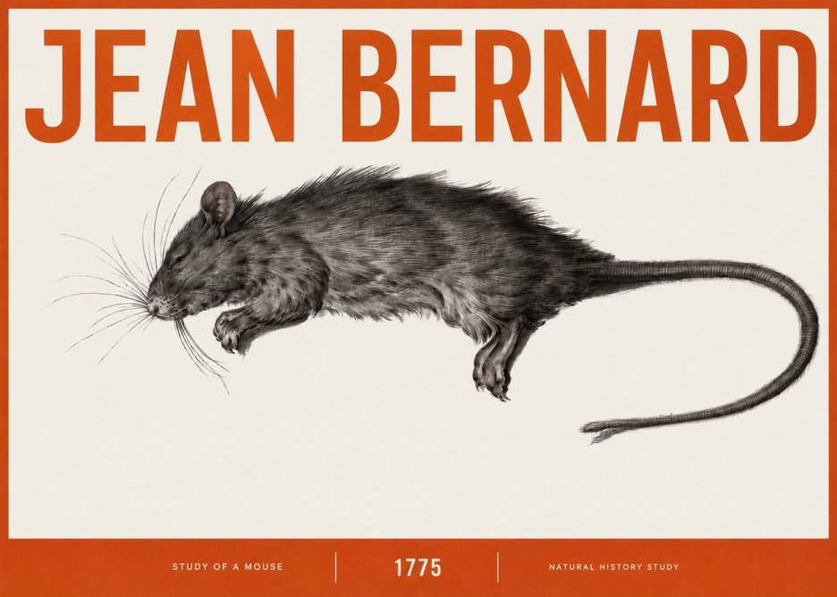 Jean Bernard Study of a Mouse II No3 - Juliste