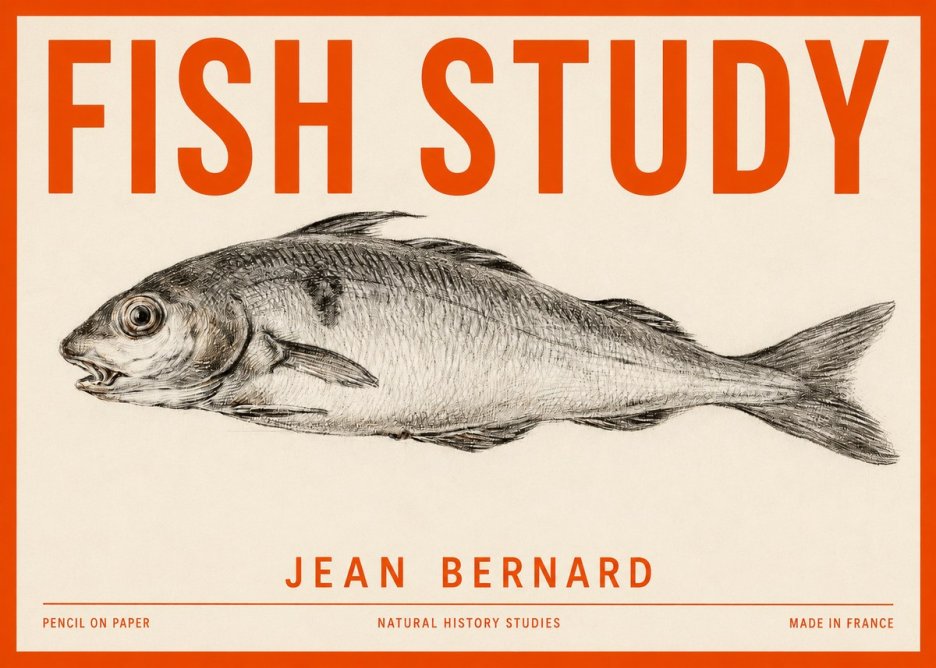 Jean Bernard Fish Study III No2 - Juliste