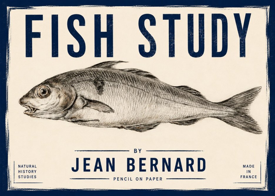 Jean Bernard Fish Study III No4 - Juliste