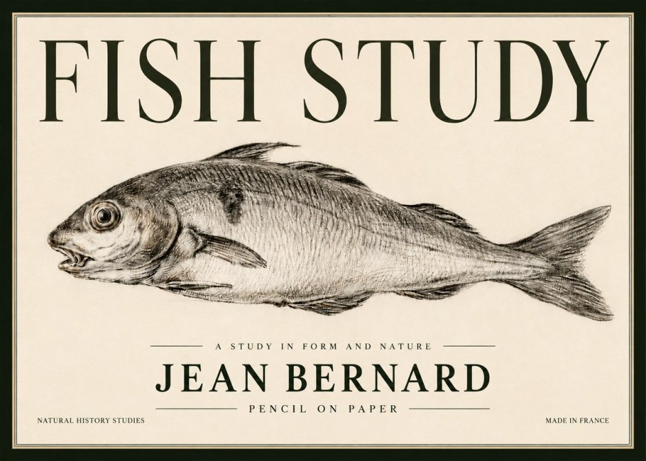 Jean Bernard Fish Study III No6 - Juliste
