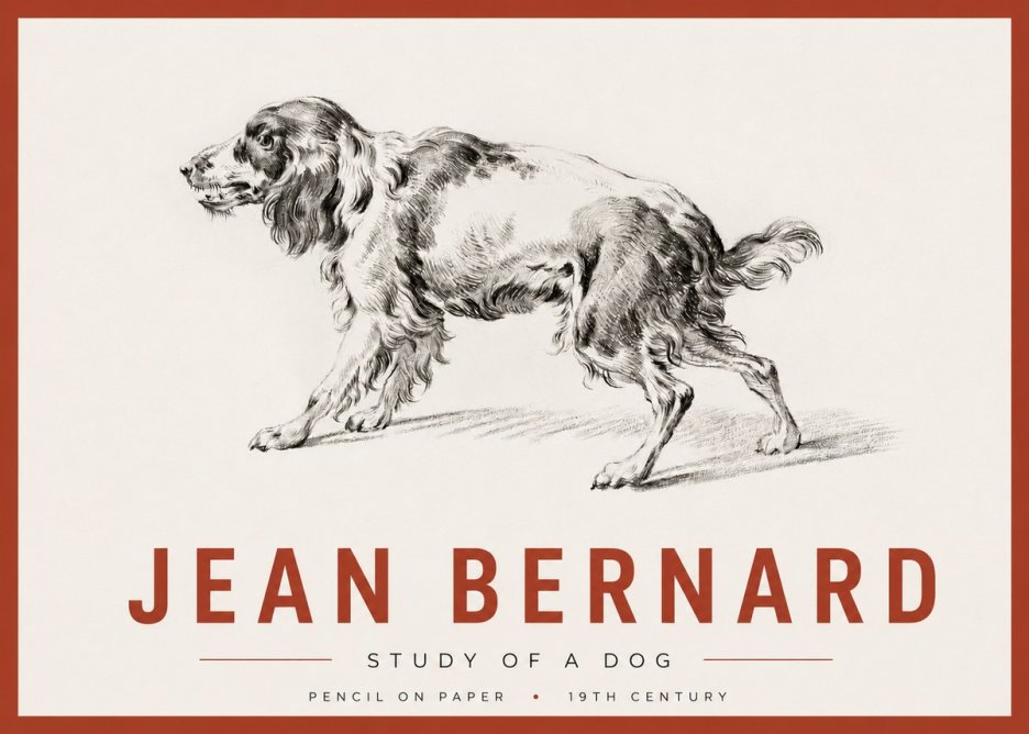 Jean Bernard Study of a Dog V No4 - Juliste