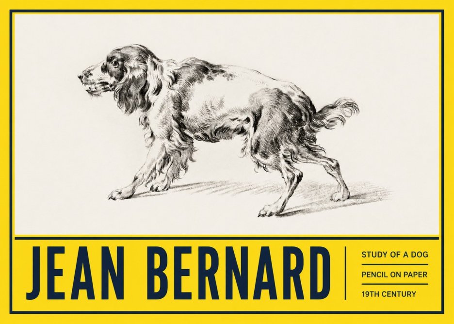 Jean Bernard Study of a Dog V No5 - Juliste