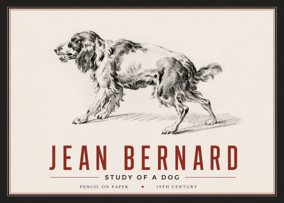 Jean Bernard Study of a Dog V No6 - Juliste