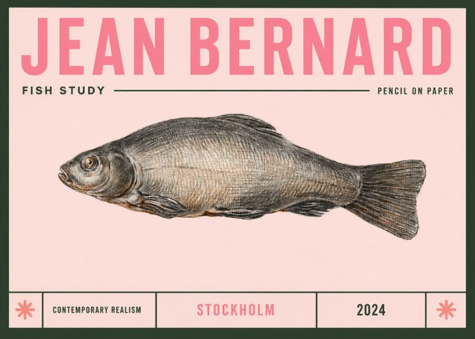 Jean Bernard Fish Study IV No3 - Juliste