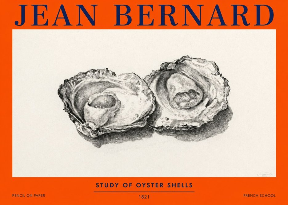 Jean Bernard Study of Oyster Shells No2 - Juliste