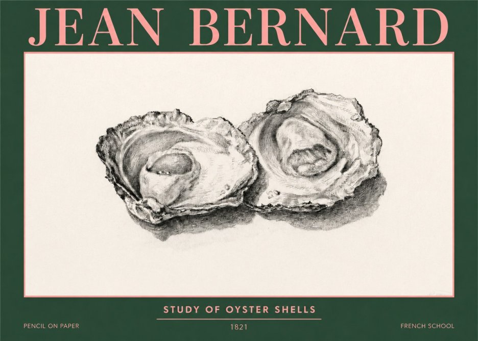 Jean Bernard Study of Oyster Shells No3 - Juliste