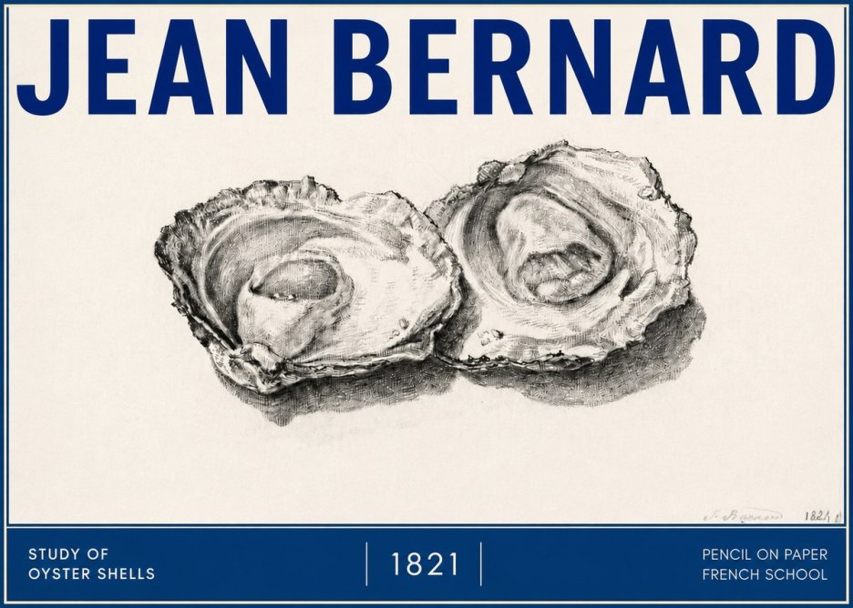 Jean Bernard Study of Oyster Shells No4 - Juliste