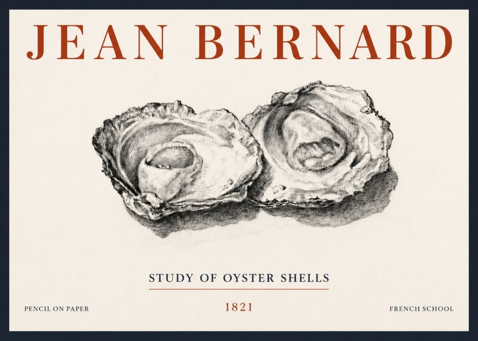 Jean Bernard Study of Oyster Shells No5 - Juliste