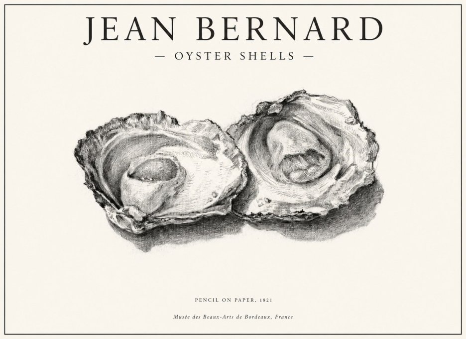 Jean Bernard Study of Oyster Shells No6 - Juliste
