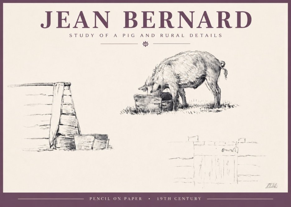 Jean Bernard Pig Study No5 - Juliste
