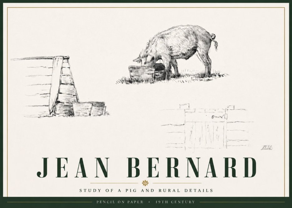 Jean Bernard Pig Study No6 - Juliste