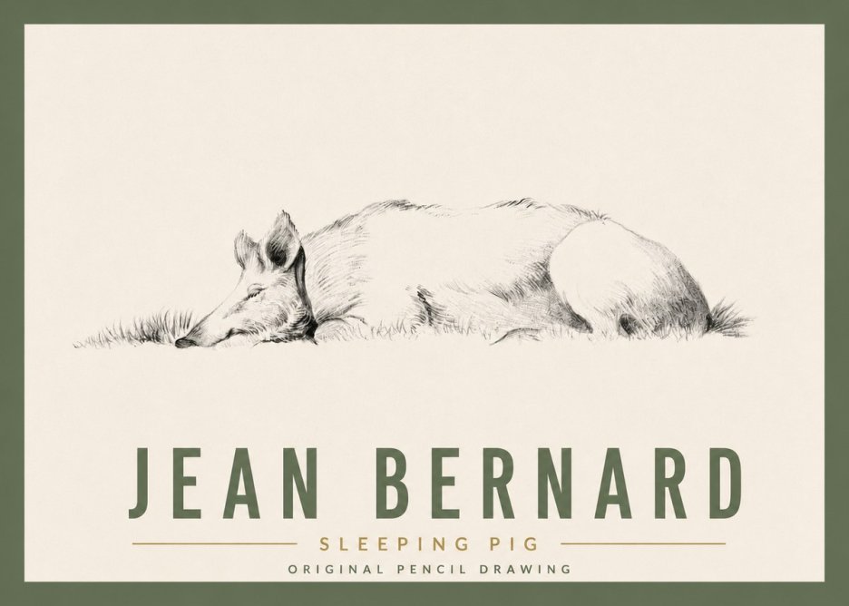 Jean Bernard Sleeping Pig II No5 - Juliste