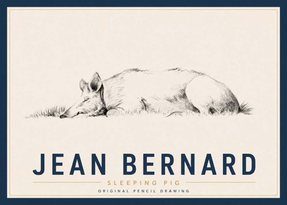 Jean Bernard Sleeping Pig II No6 - Juliste