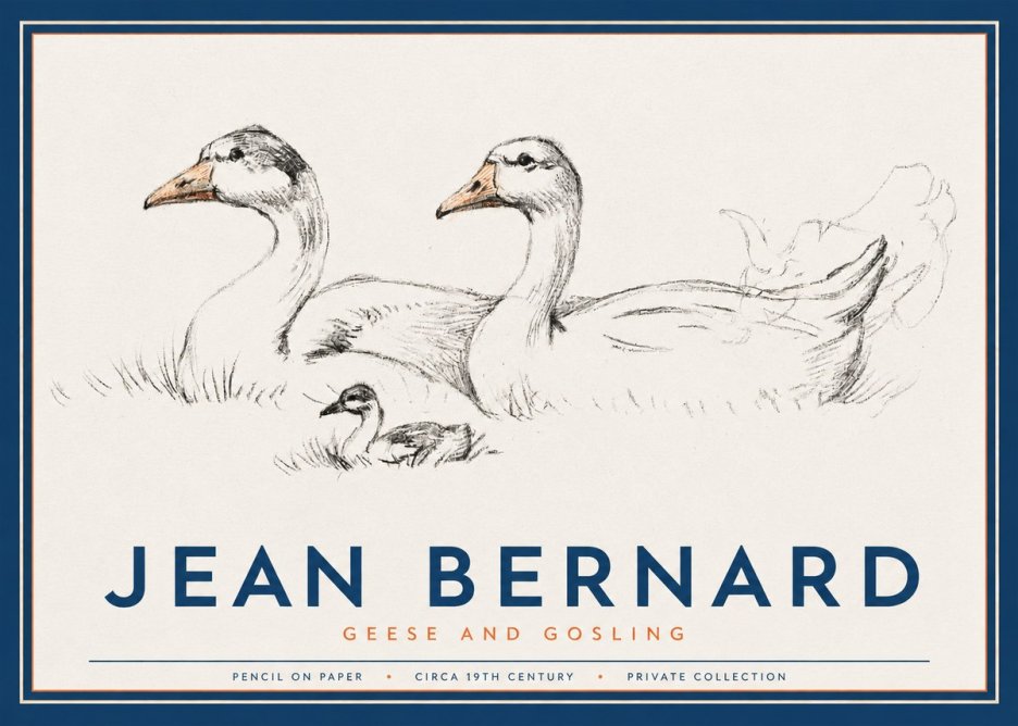 Jean Bernard Study of Geese No3 - Juliste