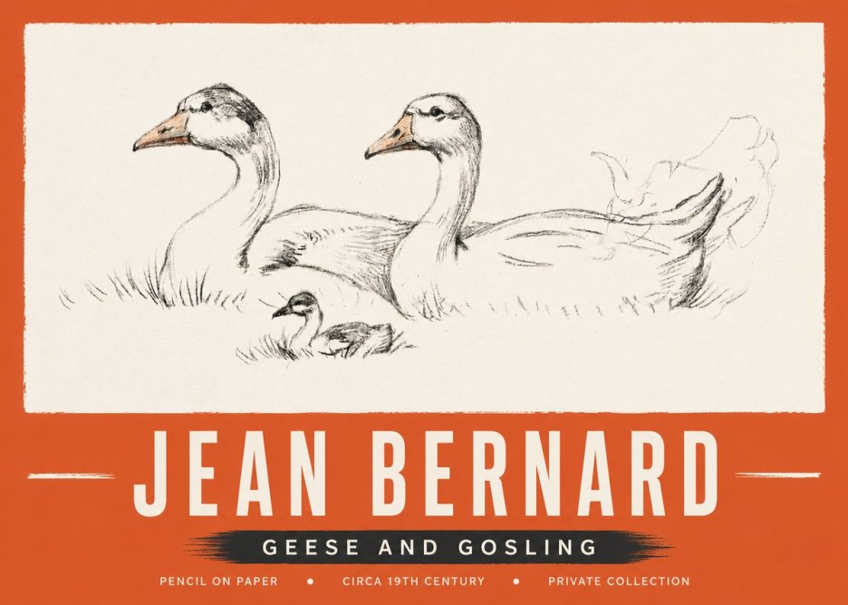 Jean Bernard Study of Geese No5 - Juliste
