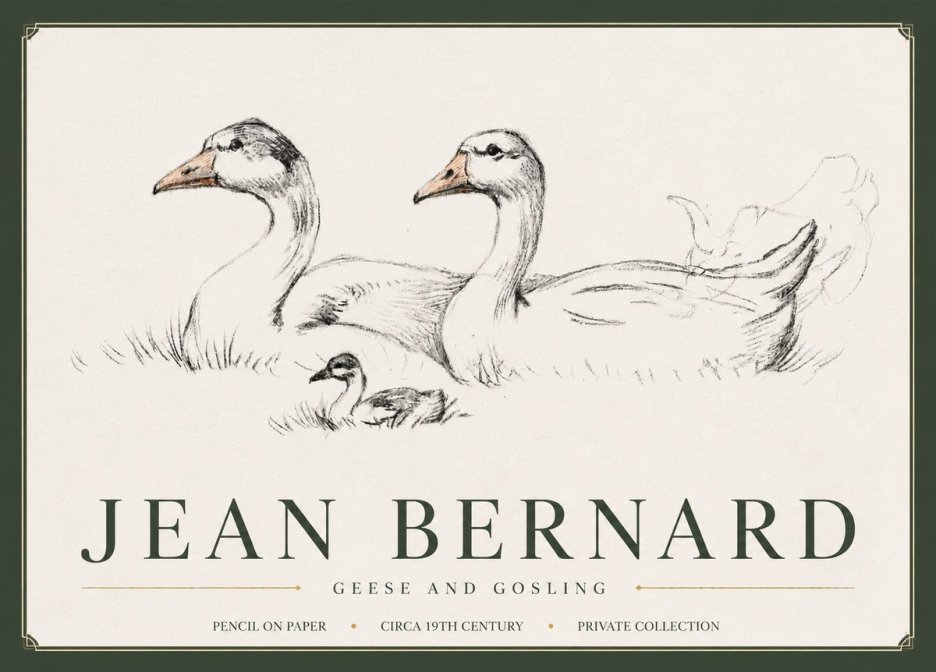 Jean Bernard Study of Geese No6 - Juliste