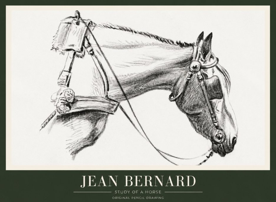 Jean Bernard Study of a Horse XVIII No1 - Juliste
