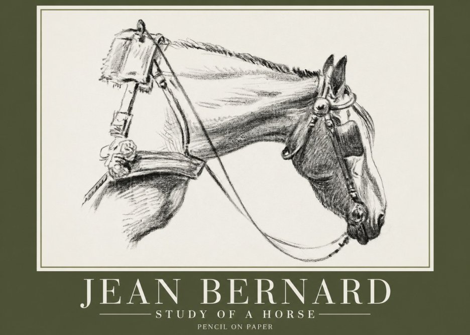 Jean Bernard Study of a Horse XVIII No2 - Juliste