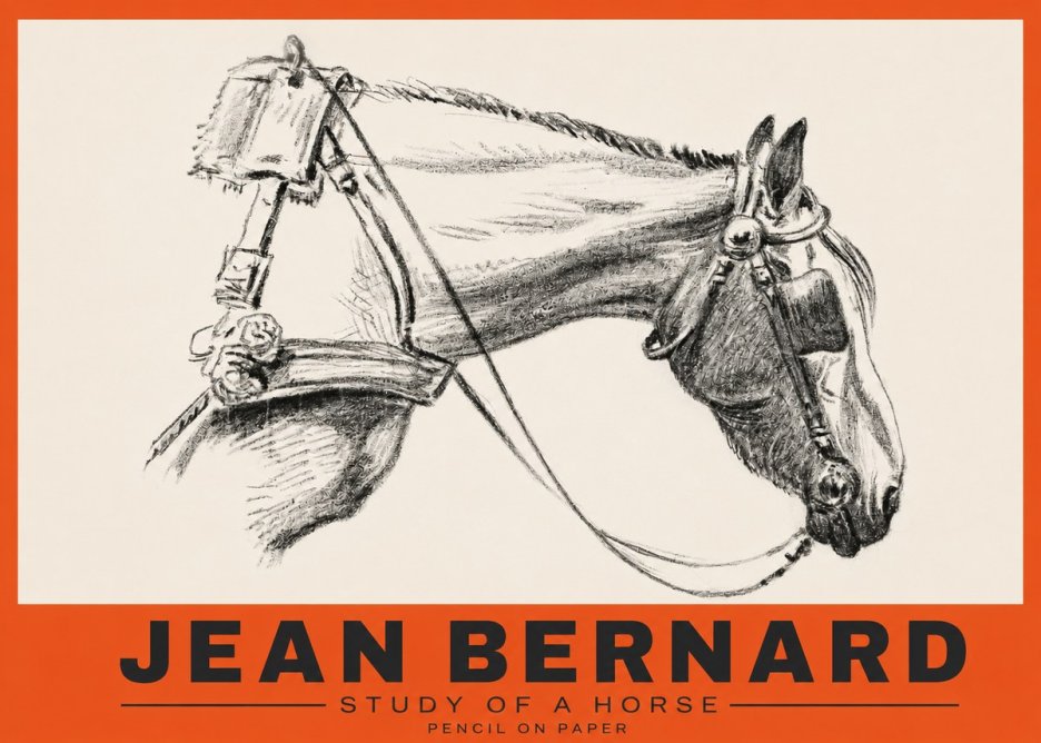 Jean Bernard Study of a Horse XVIII No3 - Juliste