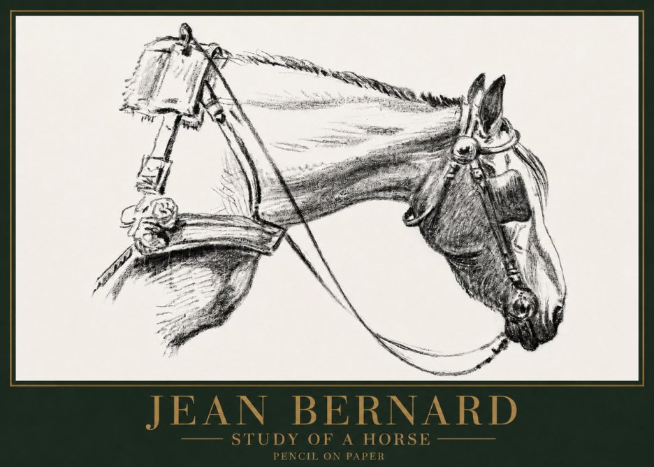 Jean Bernard Study of a Horse XVIII No4 - Juliste