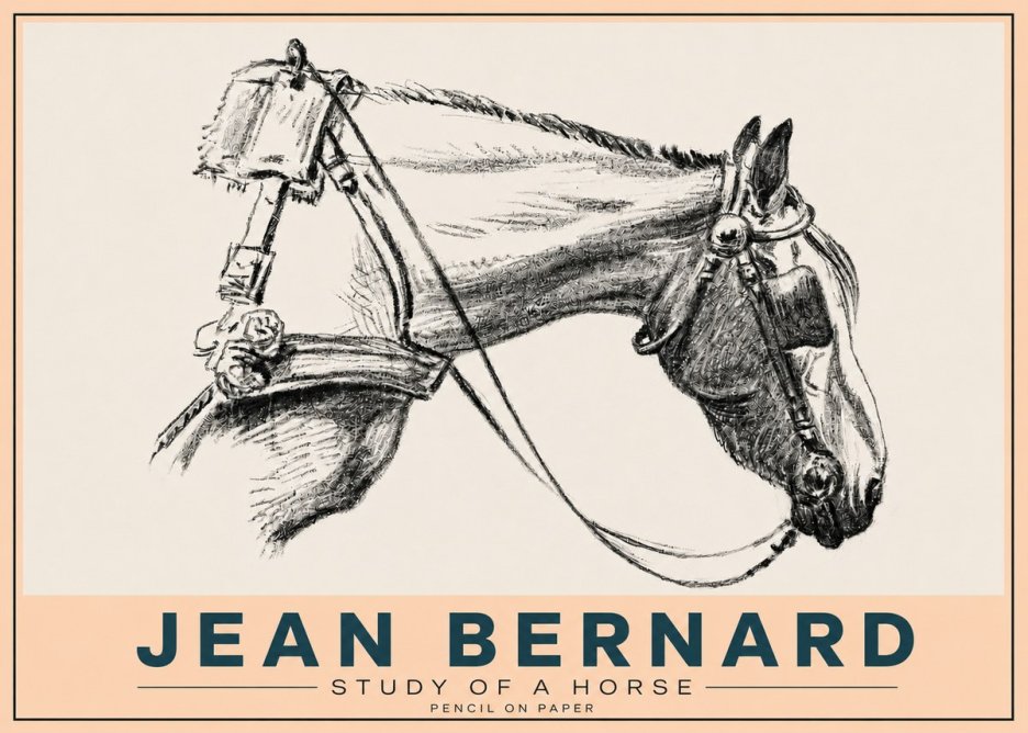 Jean Bernard Study of a Horse XVIII No5 - Juliste