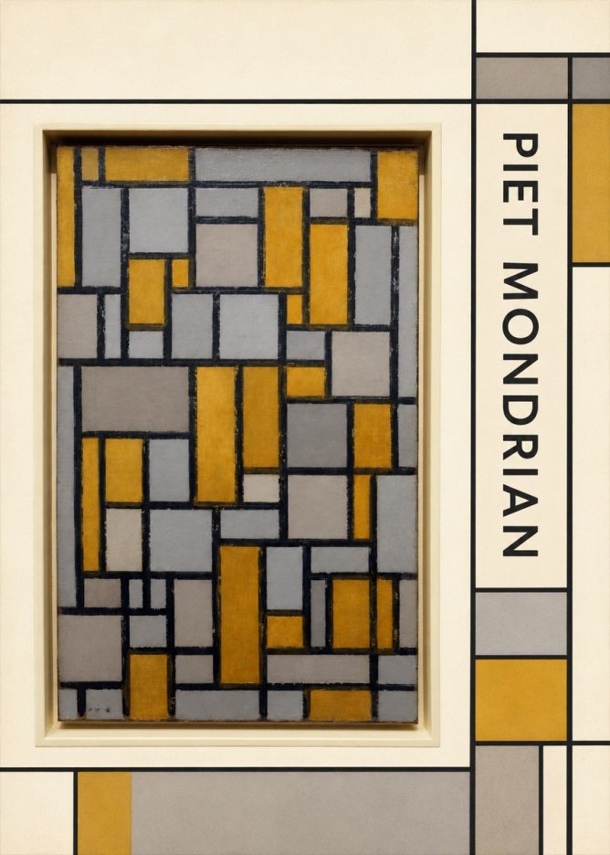 Piet Mondrian Composition in Grey and Yellow No2 - Juliste