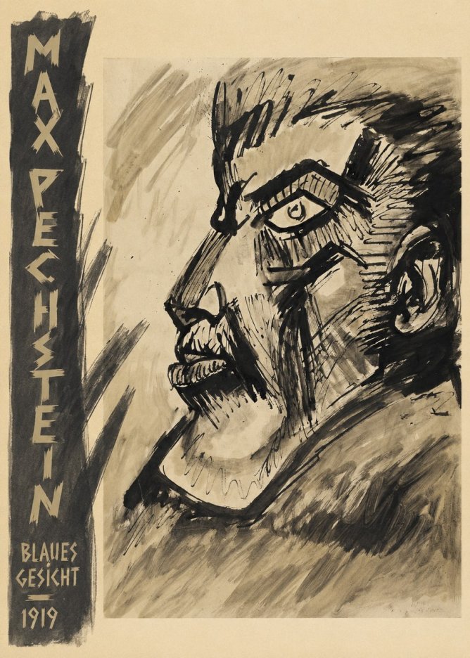 Max Pechstein Blaues Gesicht No2 - Juliste