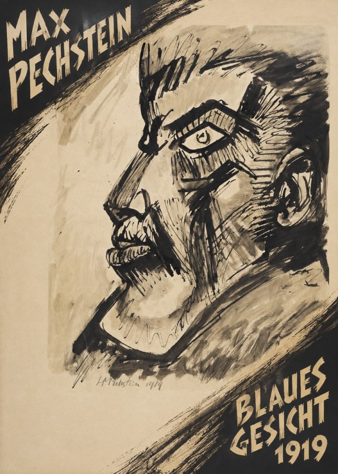 Max Pechstein Blaues Gesicht No4 - Juliste