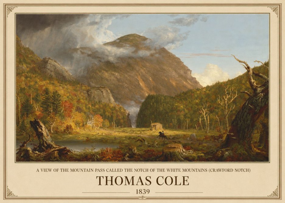 Thomas Cole A View of the Mountain Pass Called the Notch of the White Mountains (Crawford Notch) II No1 - Juliste