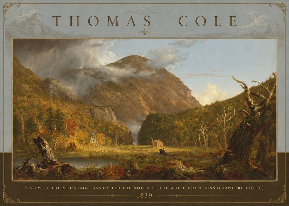Thomas Cole A View of the Mountain Pass Called the Notch of the White Mountains (Crawford Notch) II No3 - Juliste