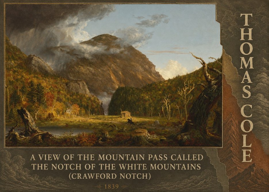 Thomas Cole A View of the Mountain Pass Called the Notch of the White Mountains (Crawford Notch) II No4 - Juliste