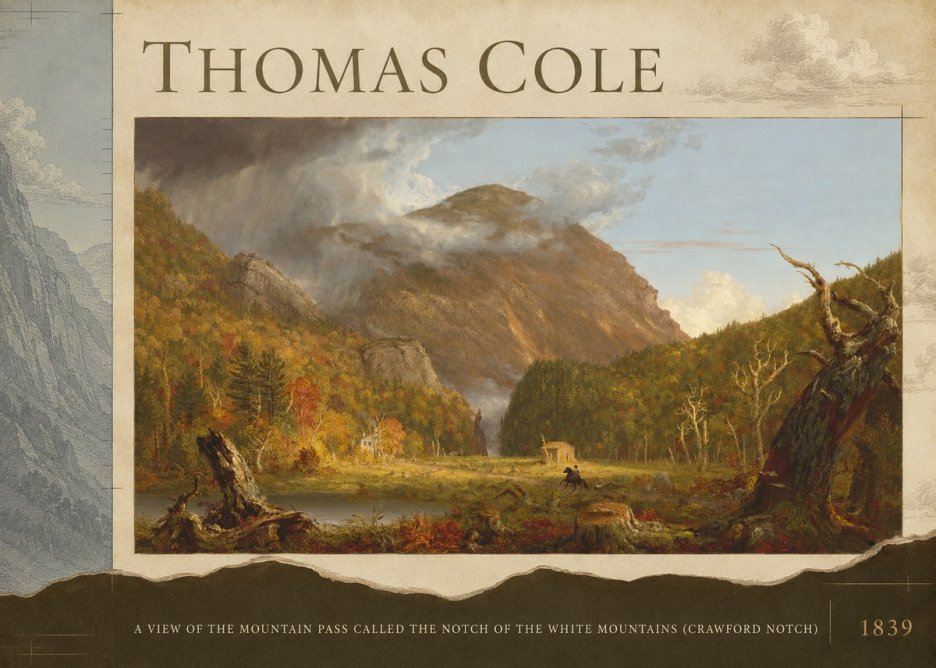 Thomas Cole A View of the Mountain Pass Called the Notch of the White Mountains (Crawford Notch) II No6 - Juliste