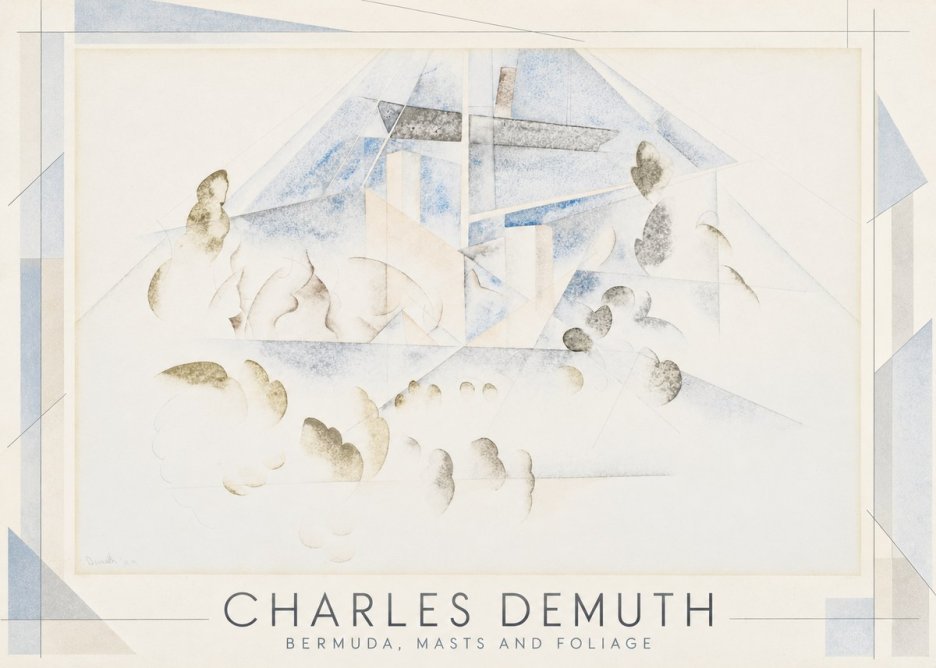 Charles Demuth Bermuda, Masts and Foliage No1 - Juliste
