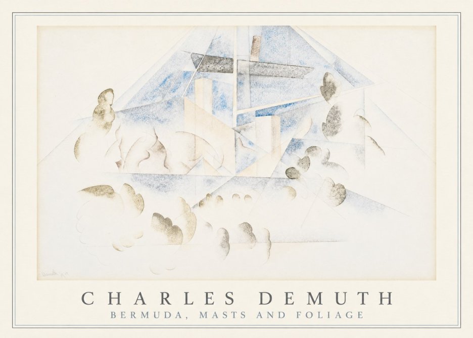 Charles Demuth Bermuda, Masts and Foliage No3 - Juliste