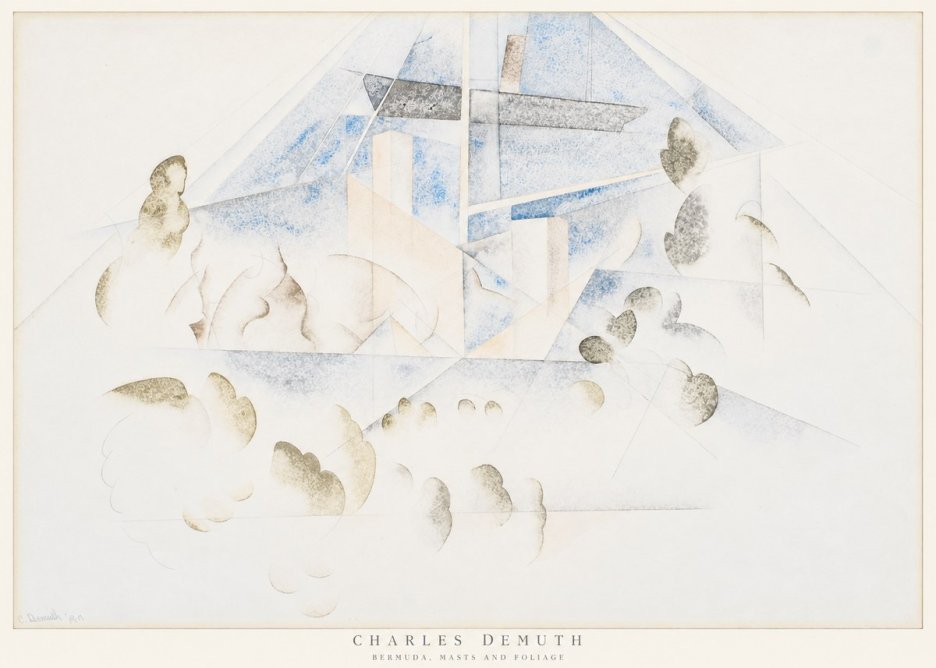 Charles Demuth Bermuda, Masts and Foliage No6 - Juliste