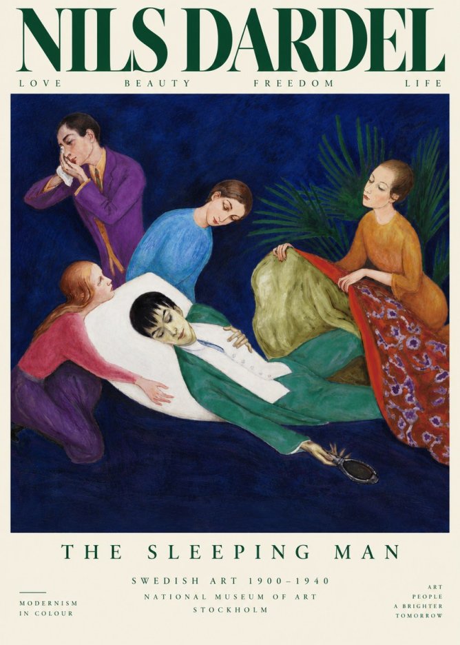Nils Dardel The Sleeping Man No5 - Juliste