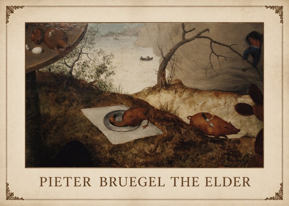 Pieter Bruegel The Pig Is Stabbed No1 - Juliste